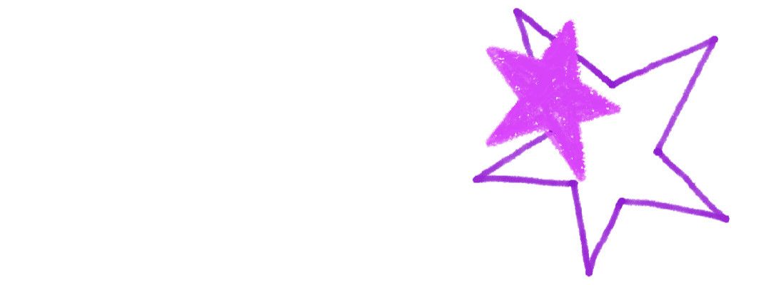 Scribbled purple stars
